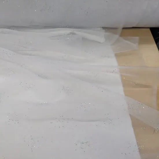 1 Yard Dew Drop Sparkle Organza Fabric Glitter Diamond Sheer Polyester 58/59 inches wide Ice Pink {5}