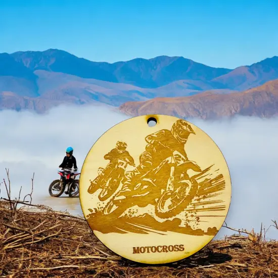 Ornament - Motocross Raw Wood Motorcycle racing backwoods {4}
