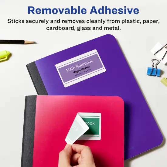 Avery Matte White Removable Rectangle Labels with Sure Feed Technology, 2" x 4" {2}