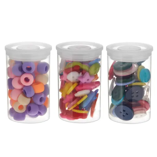 Film Canisters with Caps - 30-Count 35mm Clear Film Canisters, Transparent Storage Containers for Small Accessories {5}