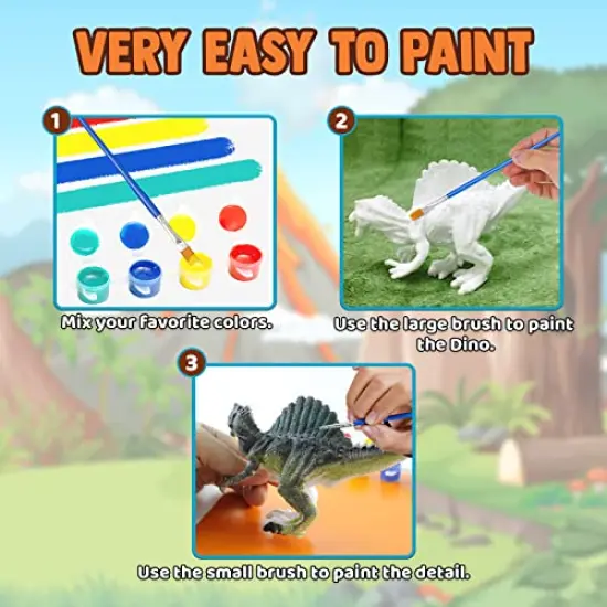 Dinosaur Painting Kit - Dinosaur Toys for Kids 3, 4, 5, 6, 7,8 9 Years Old, Christmas Gifts for Kids, Painting Set for Kids, Art Set for Kids with Painting Tools, Art Supplies, Toys for Boys {3}