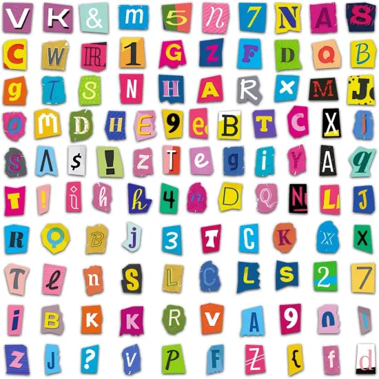 100pcs Alphabet Number Colorful Letter Stickers {3}