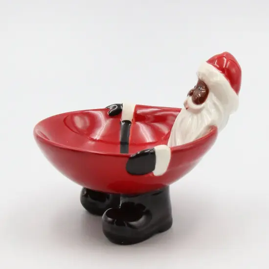 African American Santa Claus Ceramic Candy Bowl, Home D&eacute;cor, Gift for Her, Gift for Mom, Kitchen D&eacute;cor, Christmas D&eacute;cor {3}