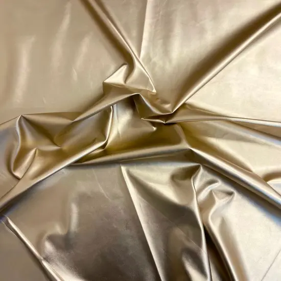 1 Yard Faux Leather Vinyl Fabric For Apparel And Costumes 58 Inch Wide Light Gold {1}