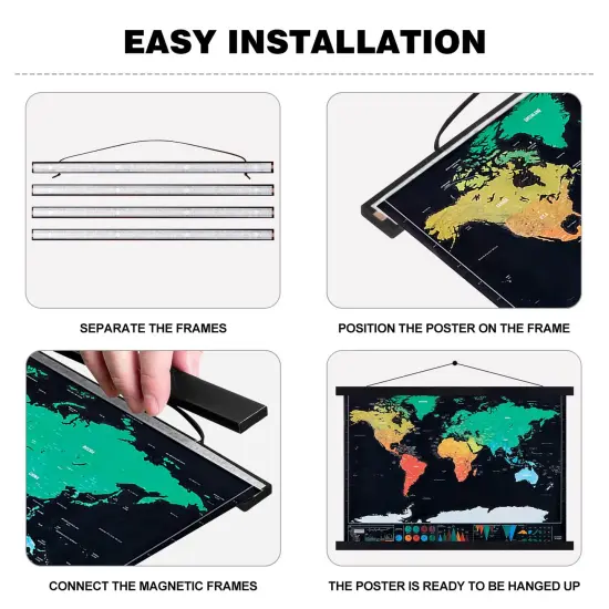 16x20 Poster Frame, 16x24 Magnetic Poster Hanger Wood Frame Frames for Photo Picture Canvas Artwork Wall Hanging (16", Black) {5}