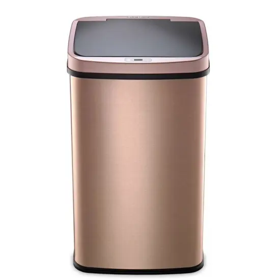 Gold Copper Steel Motion Sensor Trash Can with Odor Seal and 13.2 Gallon Capacity {4}
