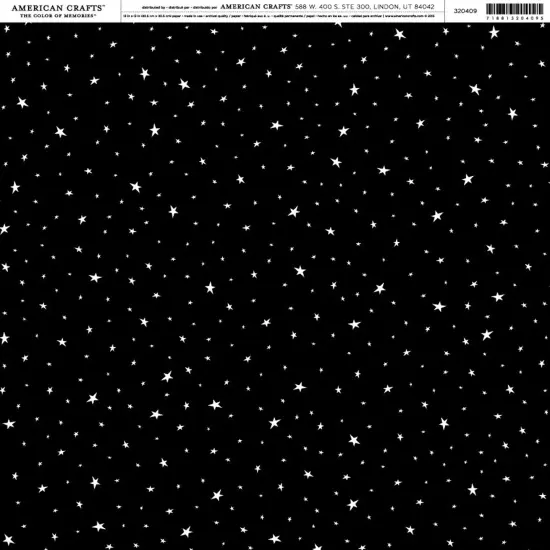 American Crafts Brands Holidays & Events Cardstock 12"X12"-Halloween 16-Starry Night {1}