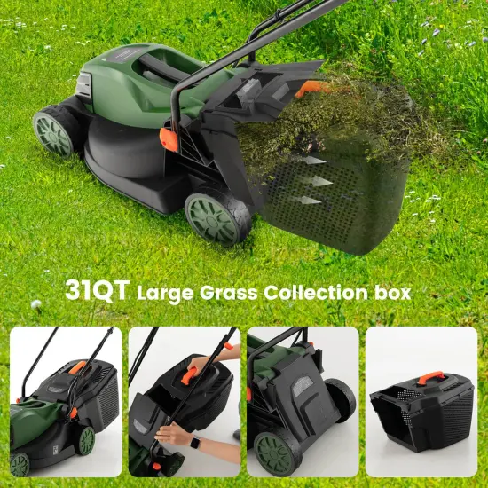 Costway Electric Corded Lawn Mower 12-AMP 14-Inch Walk-Behind Lawnmower with Collection Box {5}
