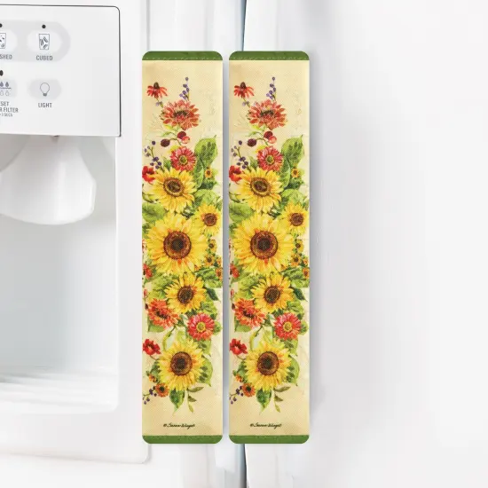 Collections Etc 3-Piece Sunflower Blossom Appliance Handle Cover Set {5}