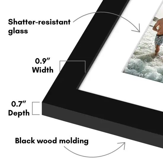 Americanflat 5.5x14 Collage Picture Frame - Fits Three 3x3 Photos or One 5.5x14 Photo {9}