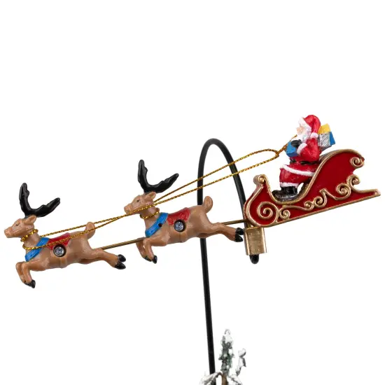 Northlight LED Lighted and Musical Flying Santa Animated Christmas Village Display - 13.5" Multi {7}