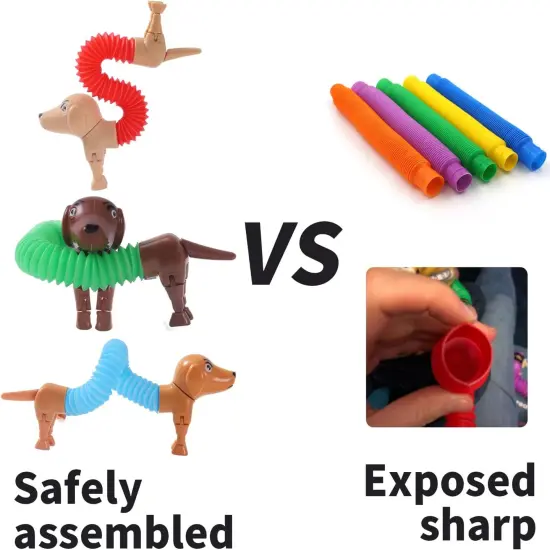 Easter Egg fillers, Dog pop Tubes, Easter Basket Stuffers, Dog fidgets, Stretch Dog Toy, Dog Party Favors,Small Toys,Dog Toys for Kids,Autism Sensory Products（4 Pack Dog） {5}