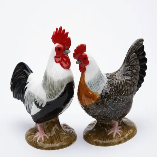Ceramic Black and White Rooster Salt & Pepper Shakers, Home D&eacute;cor, Gift for Her, Gift for Mom, Kitchen D&eacute;cor, Farmhouse Decor {3}