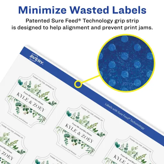 Avery Matte White Removable Square Scalloped Labels with Sure Feed Technology, Print-to-the-Edge, 1-5/8" x 1-5/8" {4}