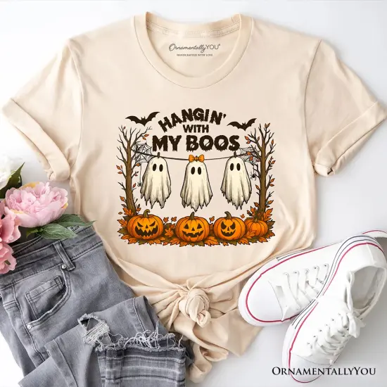 Hanging with My Boos Ghost T-Shirt, Funny Halloween Spooky Season Tee {6}
