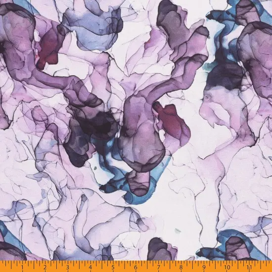 Mook Fabrics Smoke Print Cotton Fabric [108 in. Wide] - By The Yard Teal/Plum {4}