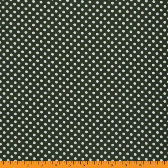 Mook Fabrics Polka Dot Flannel Fabric [43 in. Wide] - By The Yard Moss/White {3}