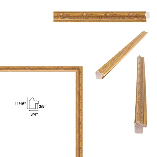 Slim Gold Leaf Design Picture Frame Deco 14x17 frame {4}