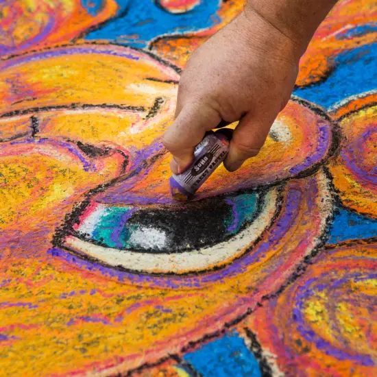 SoHo Urban Artist Professional Oil Pastels - Jumbo Street Pastel Pack of 4 White, 1" Diameter, 2.7" Length, Non-Toxic, Brilliant Pigments, Ideal for Pavement, Less Crumbling than Sidewalk Chalk {6}