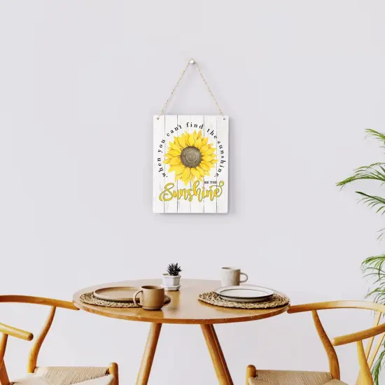 Rustic Be the Sunshine Wood Hanging Sign, Farmhouse Summer Sunshine Artwork Decor, Sunflowers Wooden Plaque Sign Wall Art Decor Signs Summer Home Office Decoration 8x10 Inches {4}