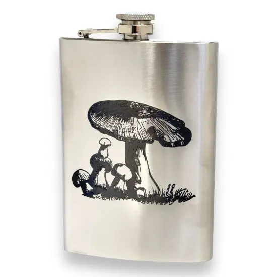 8oz - Mushroom 2 - Stainless Steel Flask {1}