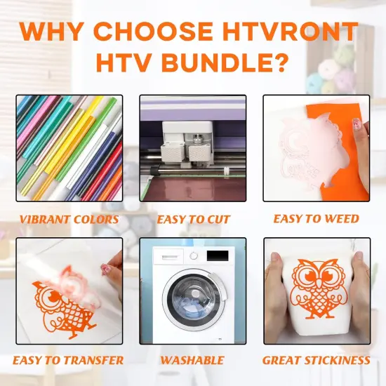 HTV Heat Transfer Vinyl Bundle - 20 Pack 12'' x 3FT Iron on Vinyl-20 {3}