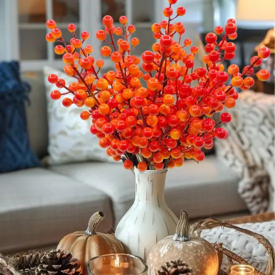 8 Pcs Artificial Fall Berry Stems - 16.5 Inch {3}