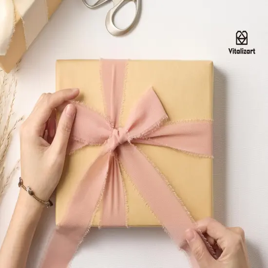 15 Rolls Chiffon Silk Ribbon Handmade Frayed Fringe 1 1/2 Inch Eco-Friendly for Christmas Gift Wrapping Wedding Invitations Bridal Bouquets Bows 30 Yards in total {4}