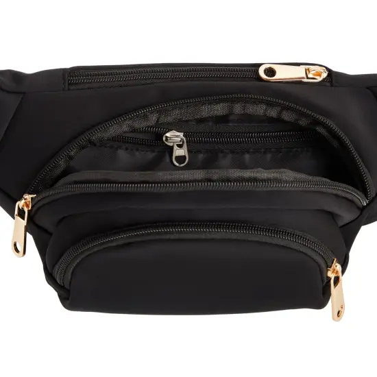 Zodaca Black Extra Large Fanny Pack Plus Size, Crossbody Bag with Adjustable Belt Straps Fits 34-60 Inch Waist (Expands to 5XL) {4}