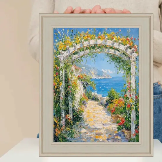 Contemporary Silver Leaf Picture Frame 10x12 frame {7}