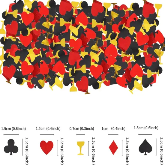 932pcs Casino Party Confetti Poker Las Vegas Party Scatter Confetti Sequins Sprinkle Confetti for Las Vegas Party Game Night Carnival Party Themed Party Supplies (red 2) {4}