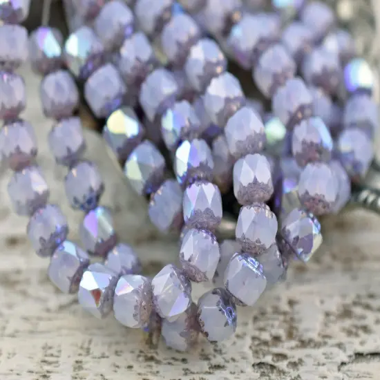 Bronze Washed Lavender Opaline AB Cathedral Beads -- Choose Your Size {4}