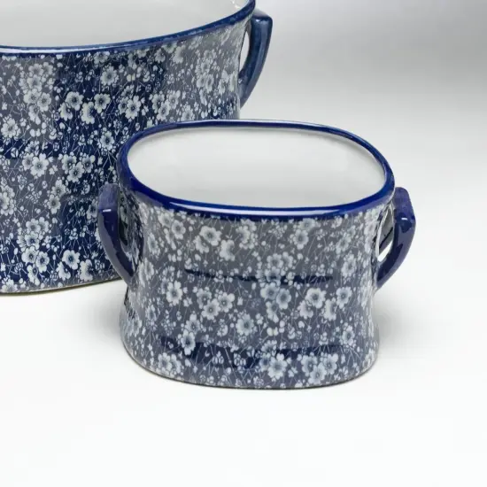 AA Importing 59712 Blue And White Footbath - Set Of 2 {3}