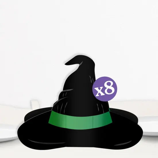 Big Dot of Happiness 3D Witch Centerpiece Table Decorations, Freestanding Pink and Green Birthday Decor, Witch Halloween Party Centerpieces - 8 Count {1}