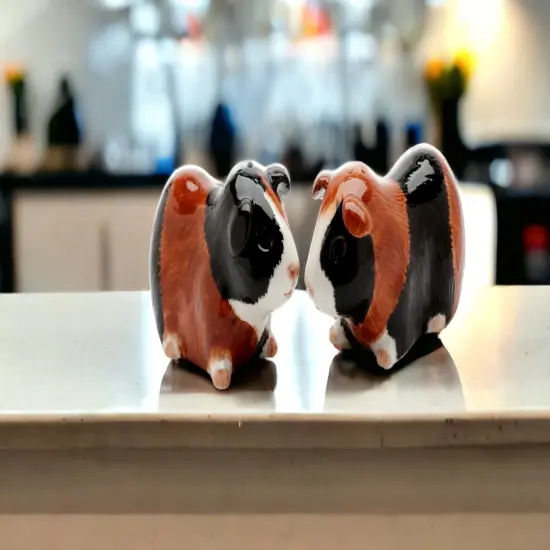 Hand Painted Ceramic Guinea Pig Salt & Pepper Shakers, Home D&eacute;cor, Gift for Her, Gift for Mom, Kitchen D&eacute;cor {2}