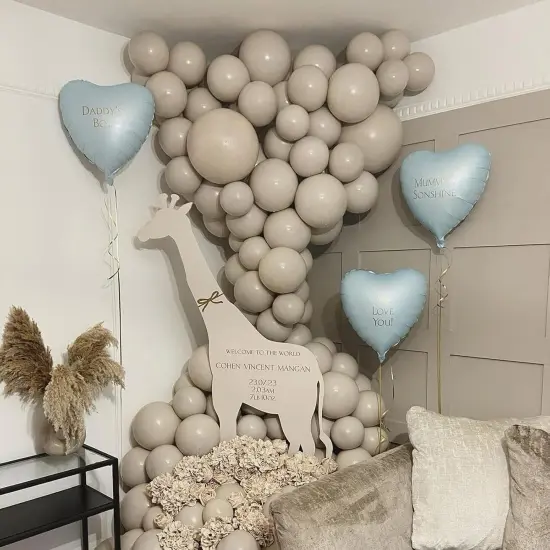 Baby Blue Heart Balloons,10Pcs Cream White Blue Foil Heart Shaped Balloons,18Inch Sand White Pastel Blue Helium Mylar Balloon for Valentines,Engagement,Brithday,Baby Shower,Wedding Party Decorations {5}