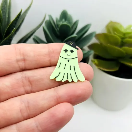 1, 4, or 20 Pieces: Fancy Female Glow in the Dark Ghost Charms {2}