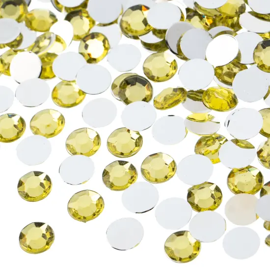 John Bead 8mm (SS39) Round Acrylic Flat Back Rhinestones, 1000pcs Yellow {1}