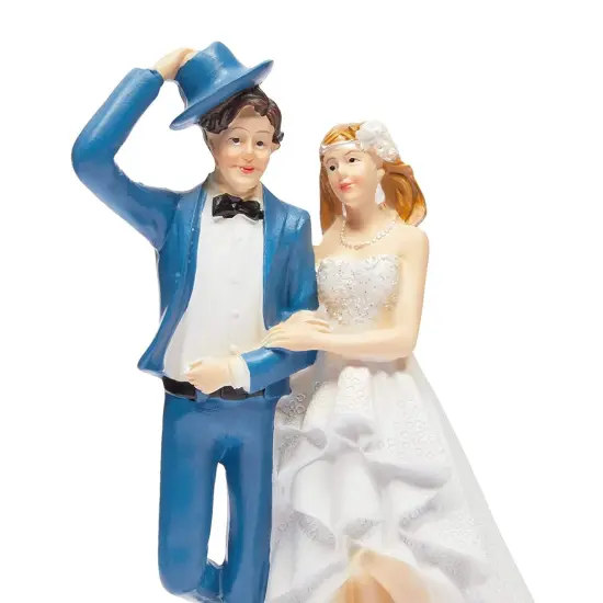 Wedding Cake Toppers Bride and Groom Couple Figurine Party Decoration Multicolor {5}