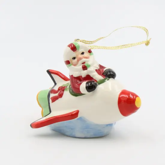 Ceramic Christmas Santa Rocket Ornament, Home D&eacute;cor, Gift for Her, Gift for Mom, Kitchen D&eacute;cor, Christmas D&eacute;cor {2}