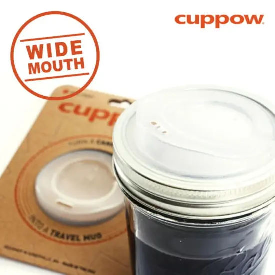 Cuppow Mason Jar Drinking Lid, Wide Mouth, Reusable, Perfect for Smoothies, Iced Coffee and On-the-Go, Fits Standard Wide Mouth Mason Jars {6}