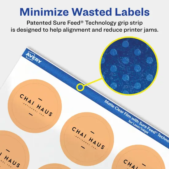 Avery Matte Clear Labels,1-1/2" diameter Round {4}