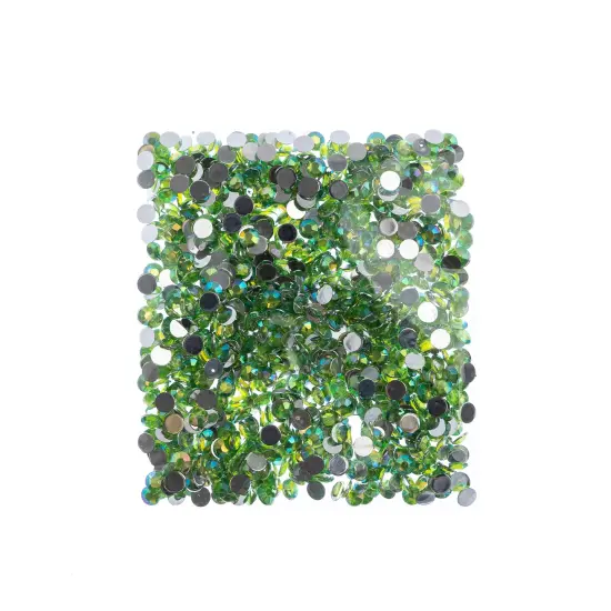 John Bead 6mm (SS28) Round Acrylic Flat Back Rhinestones, 1000pcs Peridot AB {4}