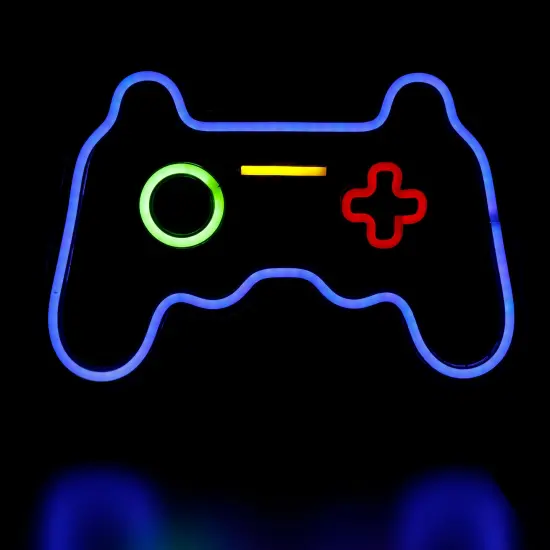 Northlight LED Video Game Controller Neon Lighted Wall Art - 11" Blue {1}