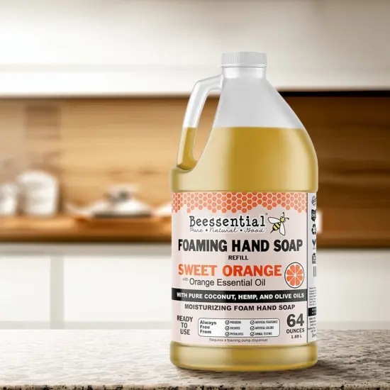 Beessential All Natural Bulk Foaming Hand Soap Refill, 64 oz Orange | Made with Moisturizing Aloe & Honey - Made in the USA {3}