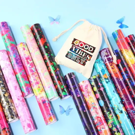 16 Sheets 10x12 Inch HTV Ink Watercolor Iron On Vinyl for T-Shirts Hats Clothes,for Cricut {4}