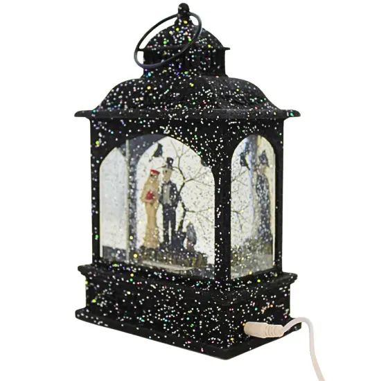 Ganz 8.5 Inch Spooky Couple Water Lantern Halloween Lighted Glass Accent , Lighted Halloween Decor Bribe Groom Lighted Black {3}