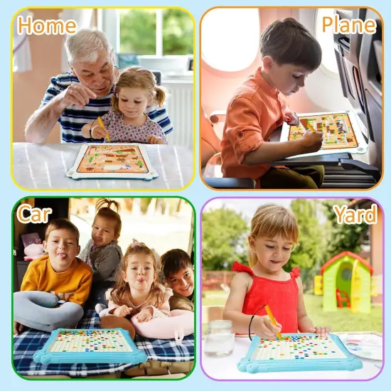 2 in 1 Magnetic Color and Number Maze - Magnetic Drawing Board for Kids Toddler, Montessori Toy for 3+ Year Old, Educational Preschool Learning Car Travel Toy for kid age 4 5 6 Girl Toy Boy Gift {4}