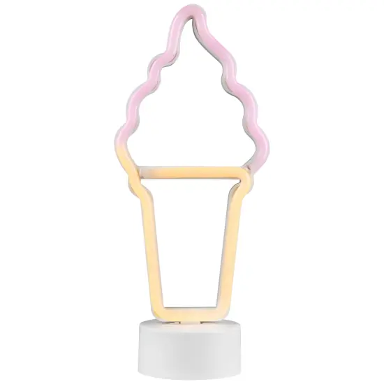 Northlight LED Ice Cream Cone Neon Table Light - 12" Pink {3}