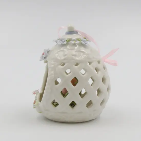 Ceramic Butterfly with Flowers inside Carved Egg Dome Ornament, Home D&eacute;cor, Gift for Her, Gift for Mom, Kitchen D&eacute;cor, Spring D&eacute;cor {3}